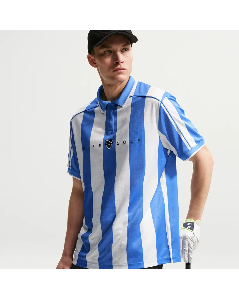 Nike Fairway Fresh Dri-FIT Golf-Kurzarm-Poloshirt in weiter Passform (Herren) - Blau Blau