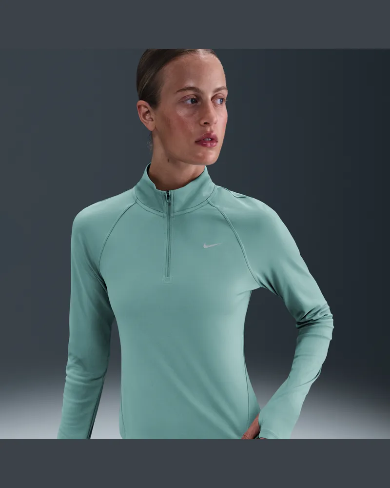 Nike Tempo Dri-FIT Lauf-Tanktop mit Viertelreißverschluss (Damen) - Grün Grün