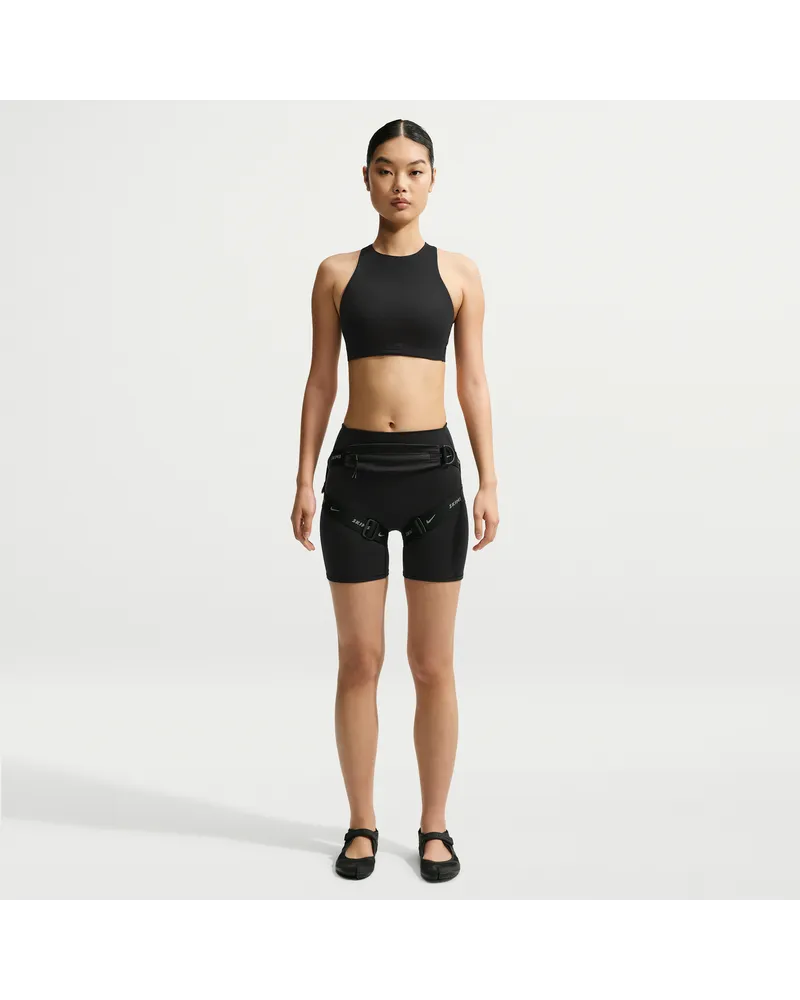 Nike SKIMS Matte Damen-Bike-Shorts mit hohem Bund (ca. 12,5 cm) - Schwarz Schwarz