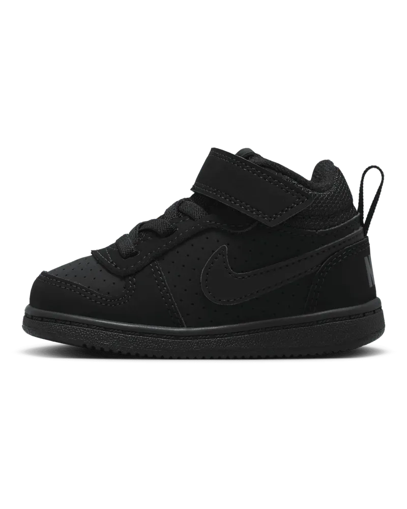 Nike Court Borough Mid Schuh für Babys und Kleinkinder - Schwarz Schwarz