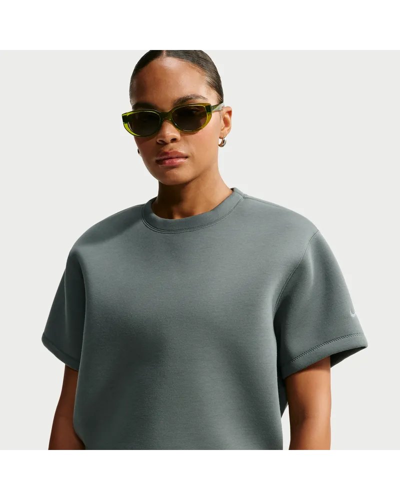 Nike Pregame Fleece Oversize-Top mit verkürztem Schnitt (Damen) - Grün Grün