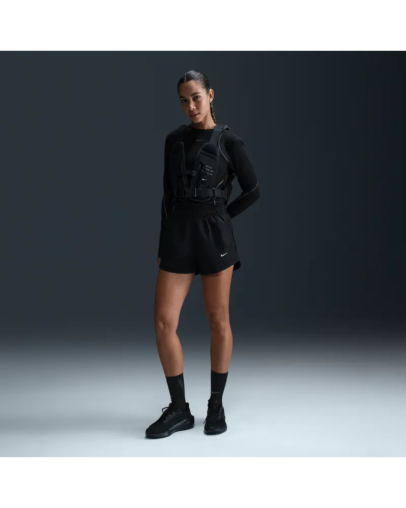 Nike Tempo Dri-Fit Laufshorts mit Innenslip und mittelhohem Bund (Damen) - Schwarz Schwarz
