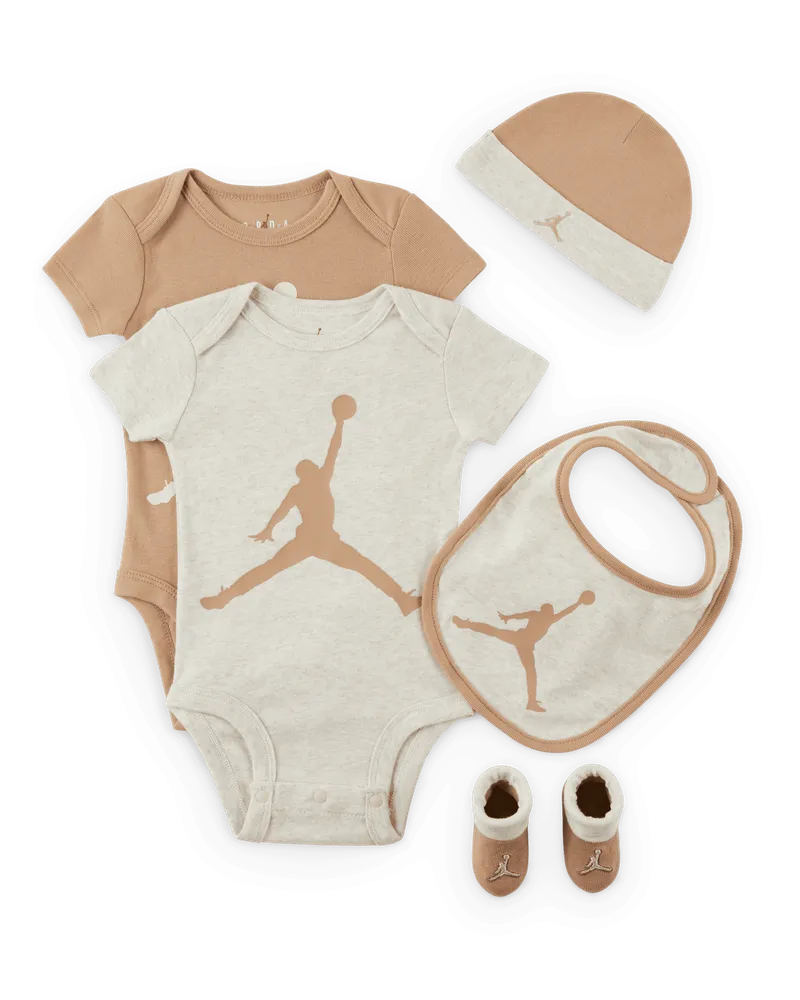 Jordan 5-Piece Core Gift Set fünfteiliges Bodysuit-Set für Babys - Braun Braun