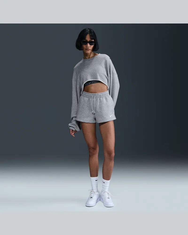 Nike Sportswear Phoenix Fleece Shorts mit mittelhohem Bund (Damen, ca. 5 cm) - Grau Grau
