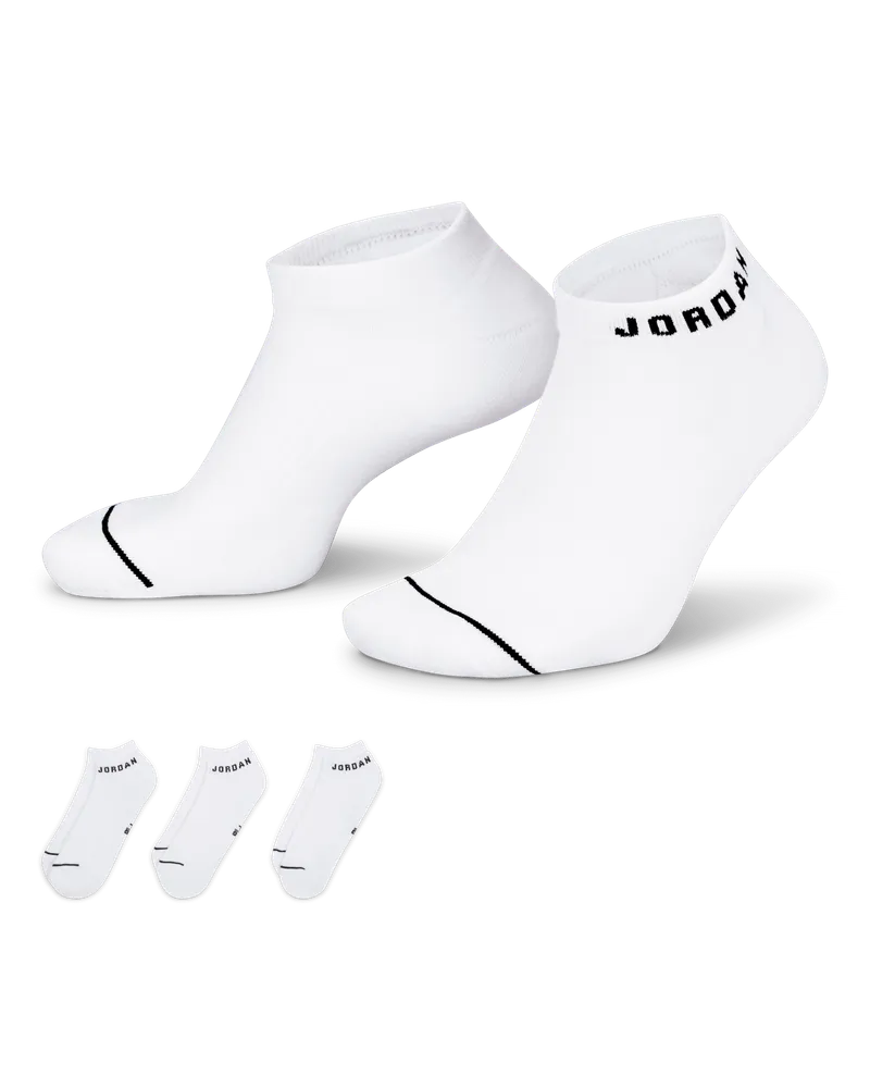 Jordan Everyday No-Show-Socken für jeden Tag (3 Paar) - Weiß Weiß
