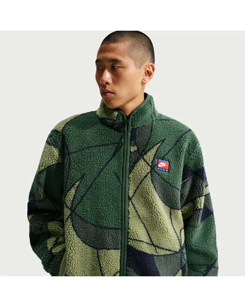 Nike Club winterfeste Fleece-Jacke mit durchgehendem Reißverschluss (Herren) - Grün Grün