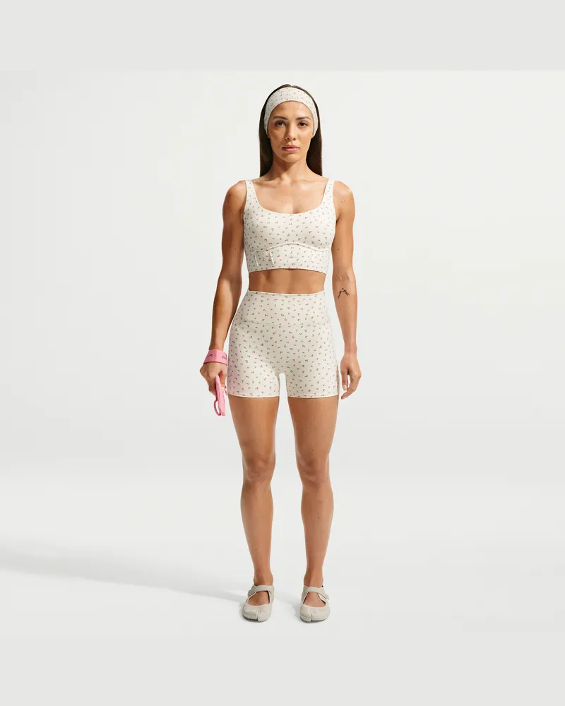 Nike SKIMS Matte Damenshorts mit hohem Bund (ca. 7,5 cm) und Print - Weiß Weiß