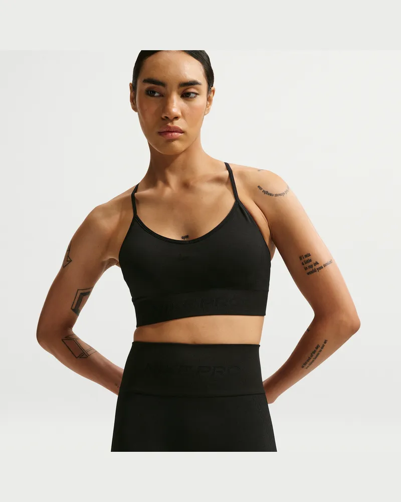 Nike Pro Seamless Dri-FIT Bike Shorts mit hohem Bund für Damen (ca. 12,5 cm) - Schwarz Schwarz
