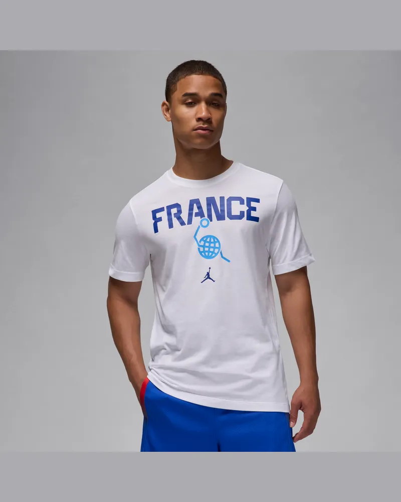 Nike Frankreich Basketball-T-Shirt für Herren - Weiß Weiß