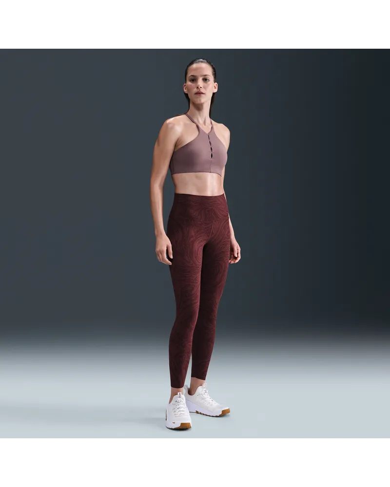 Nike Zenvy 7/8-Leggings mit Print und hohem Taillenbund (Damen) - Rot Rot