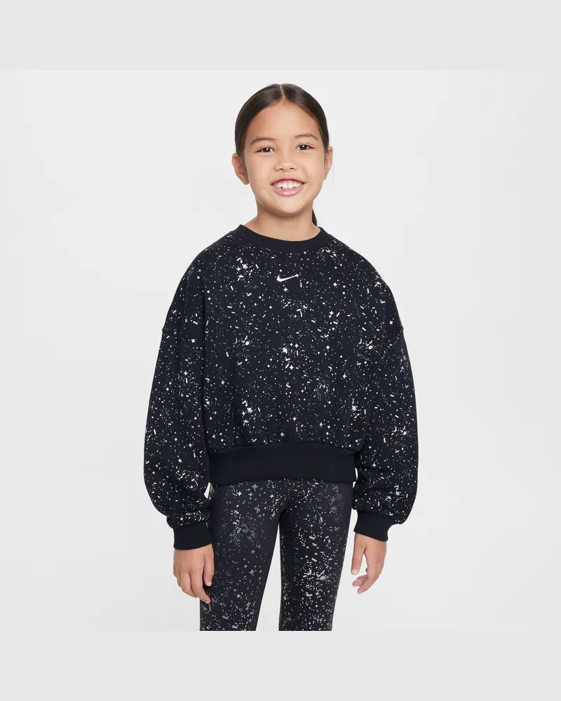 Nike Sportswear Club Fleece Sweatshirt mit Rundhalsausschnitt für ältere Kinder (Mädchen) - Schwarz Schwarz