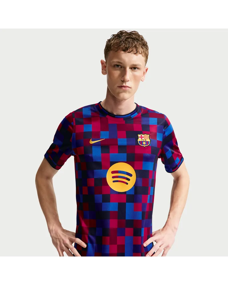Nike FC Barcelona Home  Pre-Match-Fußballoberteil mit Dri-FIT-Technologie (Herren) - Rot Rot