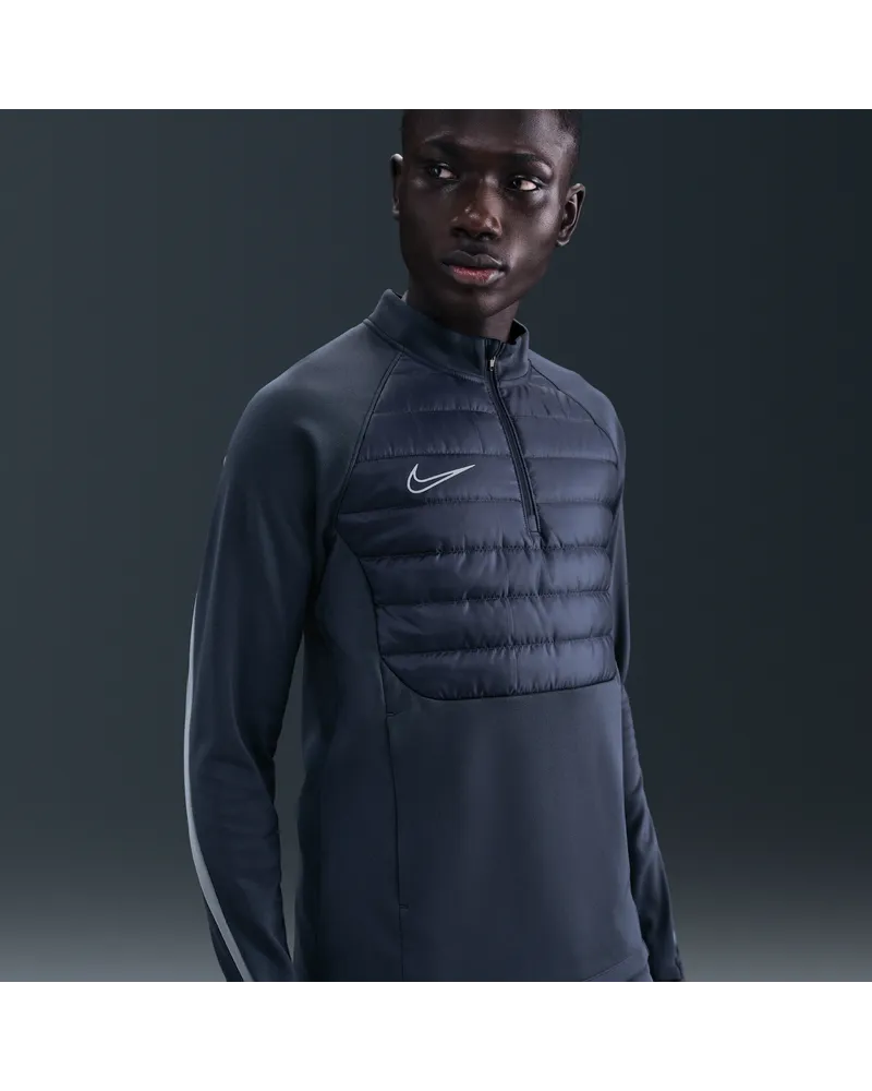 Nike Academy Winter Warrior Therma-FIT Fußballoberteil mit Halbreißverschluss für Herren - Blau Blau