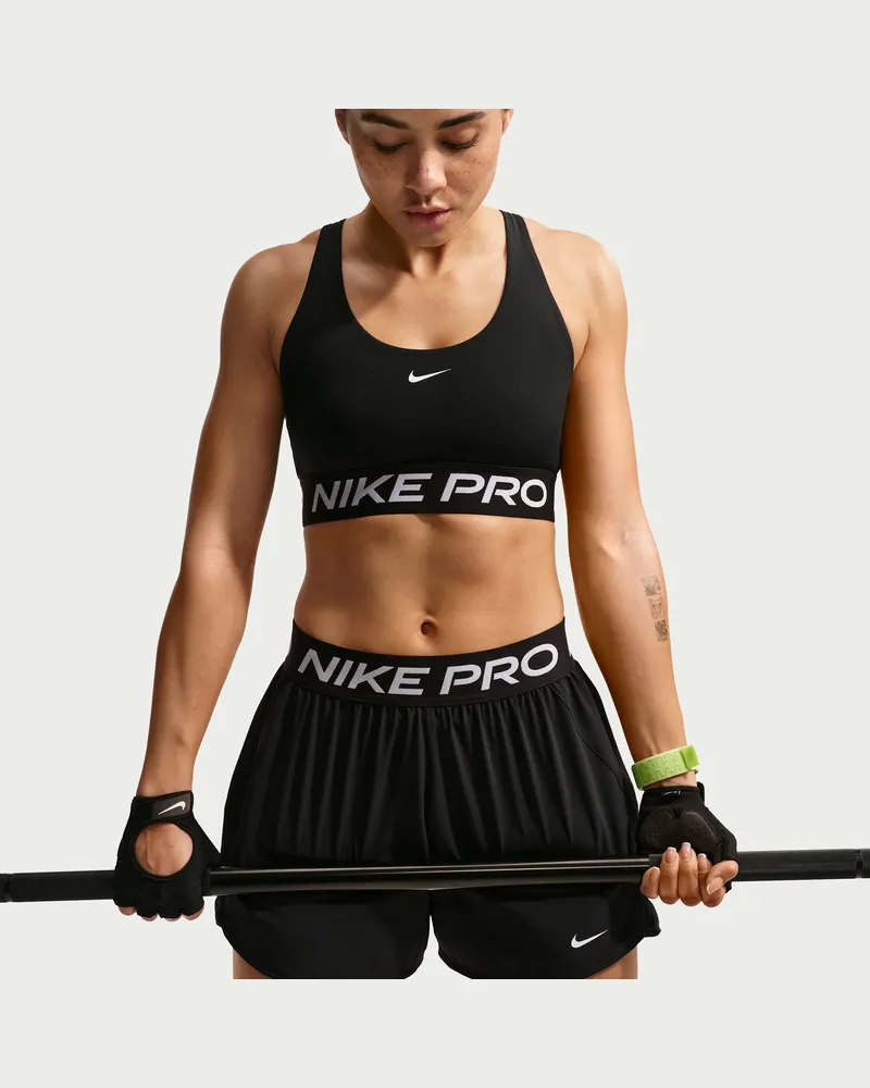 Nike Pro 365 ungepolsterter Sport-BH mit leichtem Halt - Schwarz Schwarz