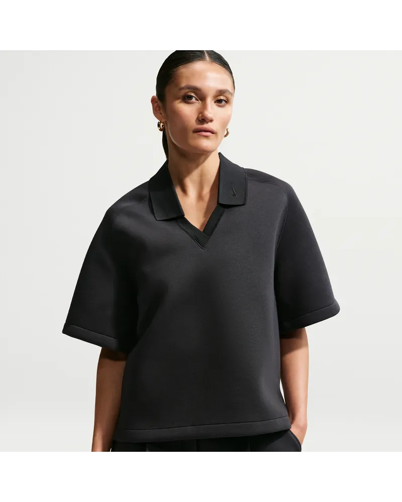 Nike Pregame Fleece weites Poloshirt (Damen) - Schwarz Schwarz