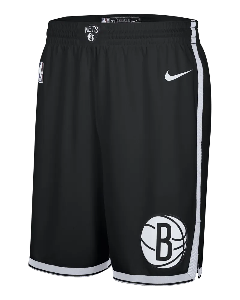 Nike Brooklyn Nets 2024/25 Swingman Icon Edition  Dri-FIT NBA Replika-Shorts (Herren) - Schwarz Schwarz