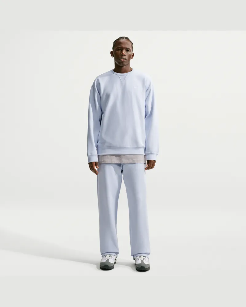 Nike Solo Swoosh Fleece-Hose mit offenem Saum (Herren) - Grau Grau