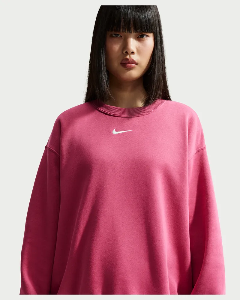 Nike Phoenix Fleece Oversize-Damen-Sweatshirt mit Rundhalsausschnitt - Lila Lila