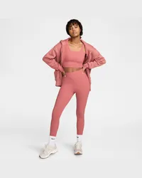 Nike Zenvy Rib 7/8-Leggings mit sanftem Halt und hohem Taillenbund für Damen - Pink Pink