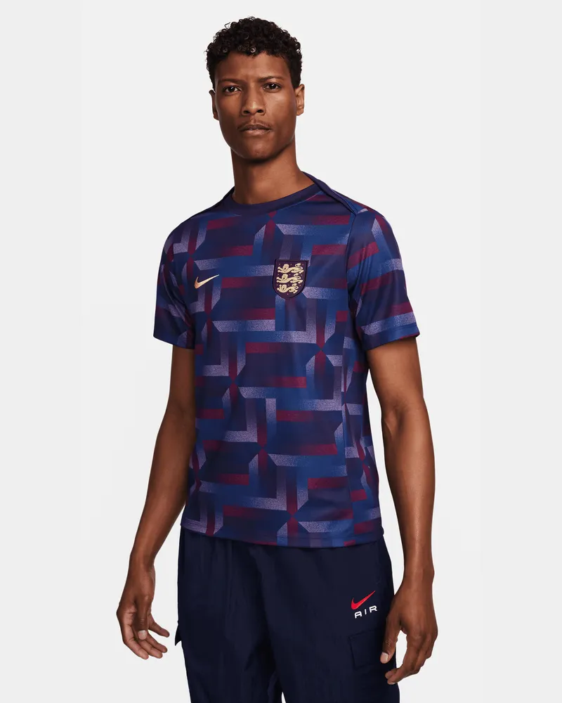 Nike England Academy Pro  Dri-FIT kurzärmeliges Pre-Match-Fußballoberteil für Herren - Lila Lila