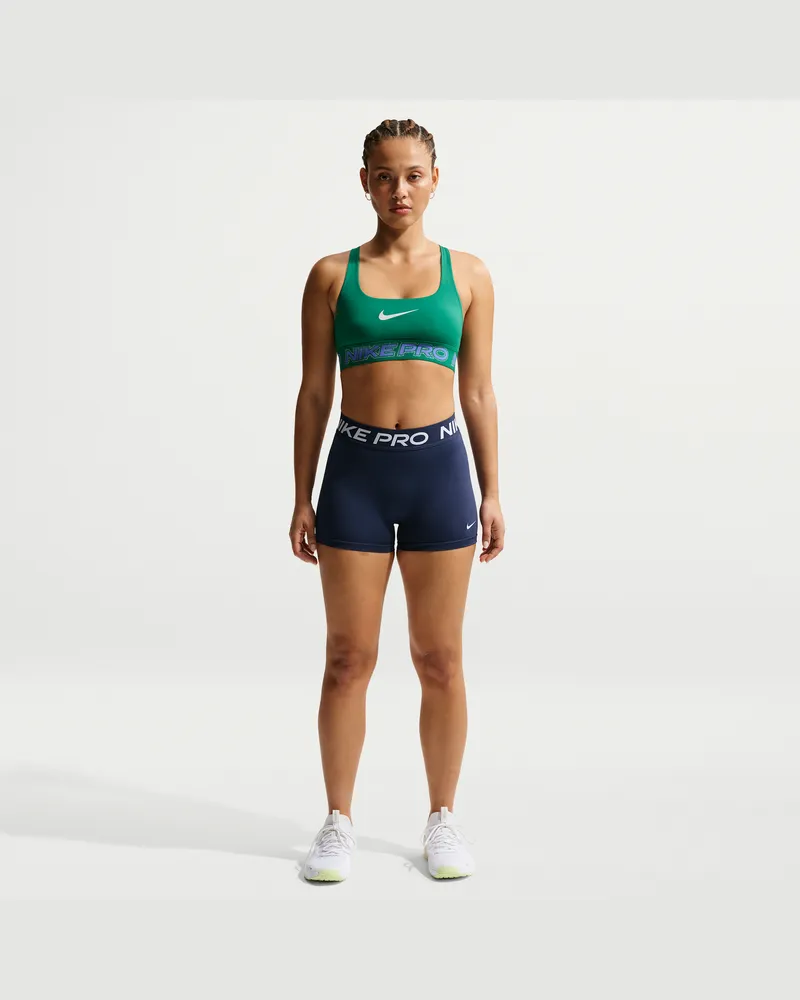 Nike Pro Grafik Bike-Shorts mit mittelhohem Bund (Damen, ca. 7,5 cm) - Blau Blau