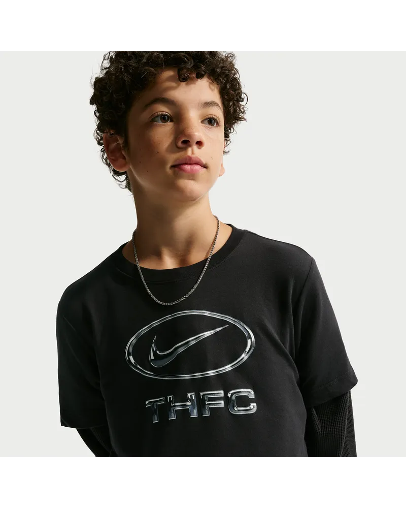 Nike Tottenham Hotspur  Swoosh Fußball-T-Shirt (ältere Kinder) - Schwarz Schwarz