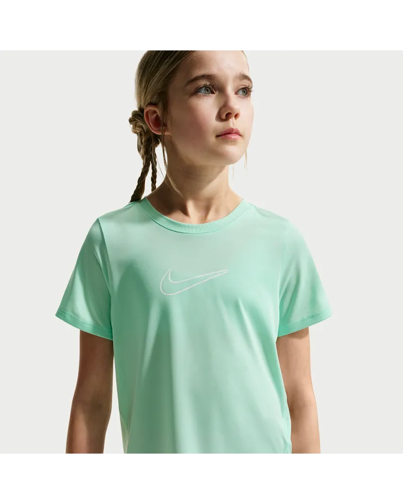 Nike One Fitted Dri-FIT-Kurzarmshirt (Mädchen) - Grün Grün