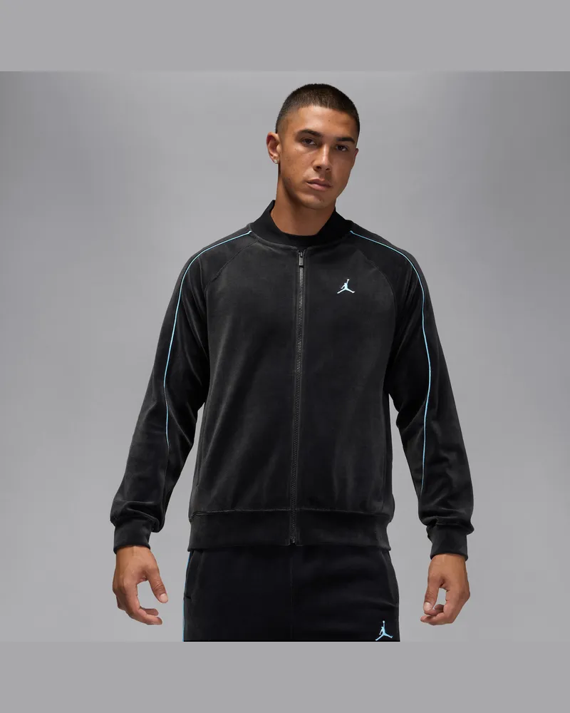 Jordan Brooklyn Track-Jacket aus Velours für Herren - Schwarz Schwarz