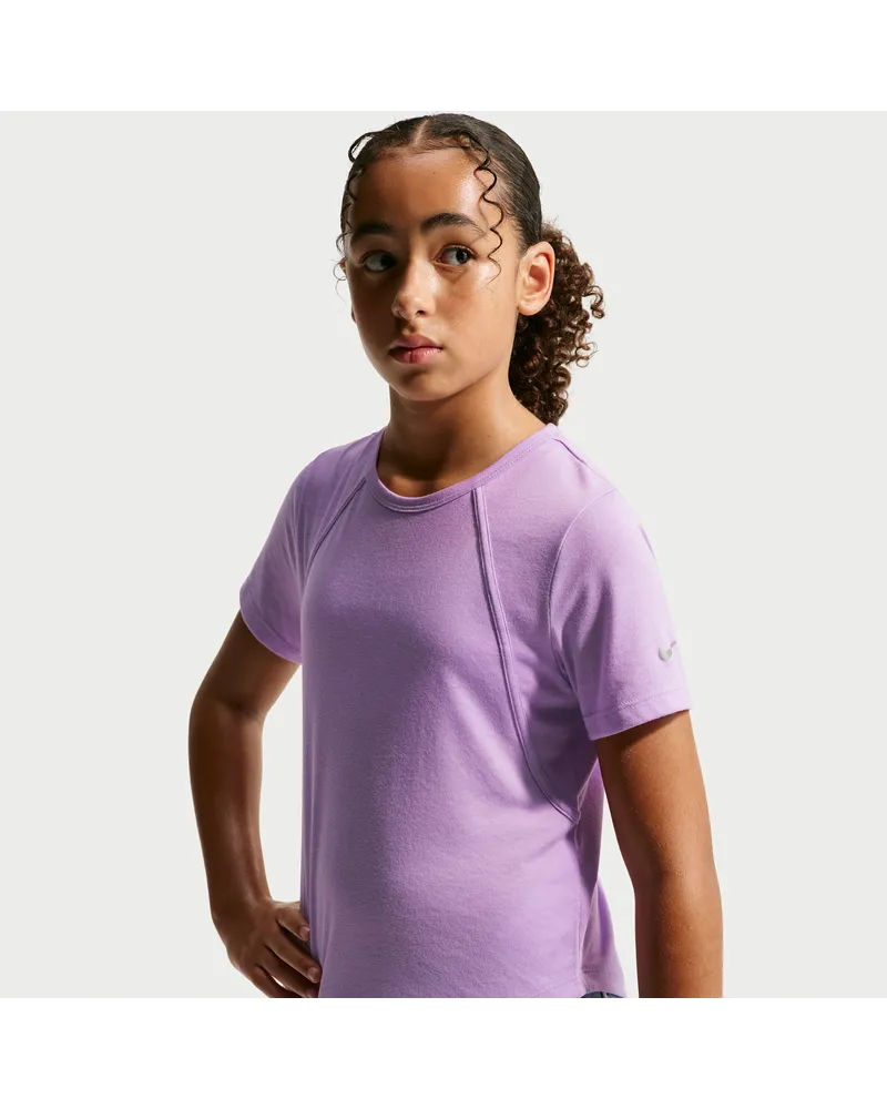 Nike Tempo Dri-FIT Kurzarm-Oberteil für ältere Kinder (Mädchen) - Lila Lila