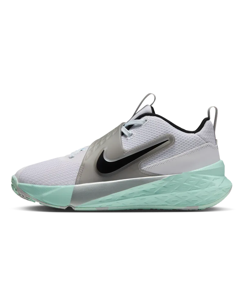 Nike Team Hustle D 12 Basketballschuh (ältere Kinder) - Weiß Weiß