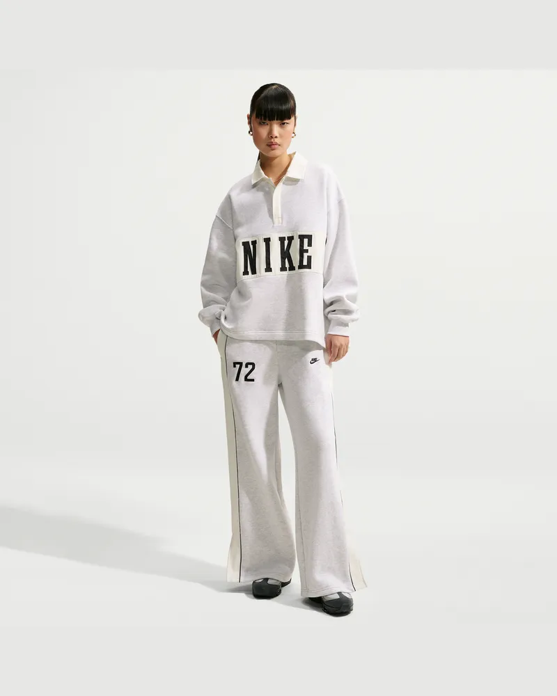 Nike Studio Fleece Medium Weight Hose mit mittelhohem Bund und weitem Bein (Damen) - Braun Braun