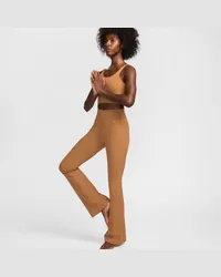 Nike Zenvy Rib Leggings in voller Länge mit sanftem Halt, hohem Taillenbund und ausgestelltem Bein (Damen) - Braun Braun