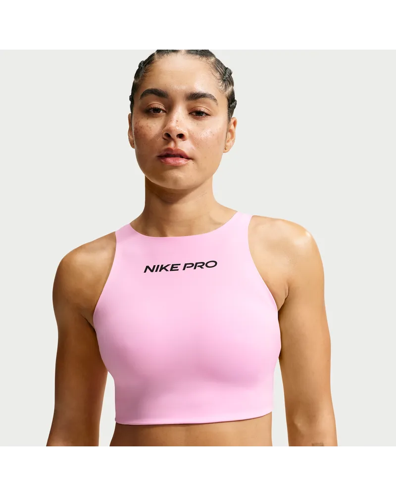 Nike Pro Sculpt gepolsterter Sport-BH mit mittlerem Halt - Pink Pink