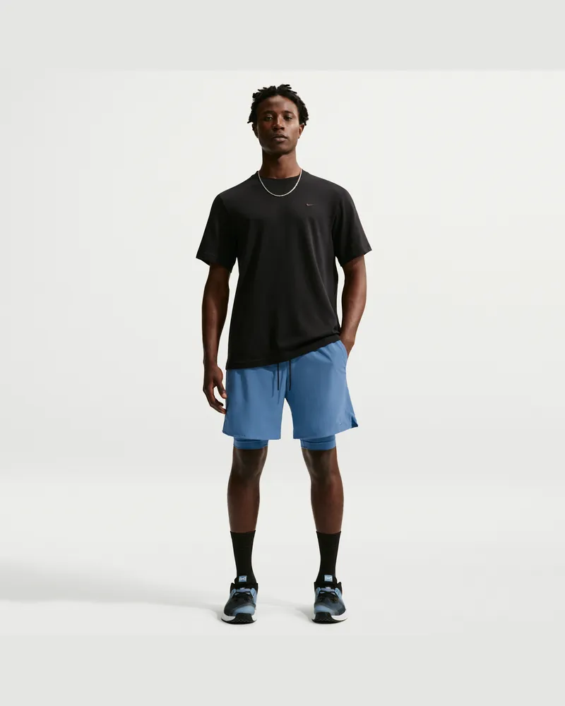 Nike Unlimited vielseitige Dri-FIT 2-in-1-Shorts (ca. 18 cm) für Herren - Blau Blau
