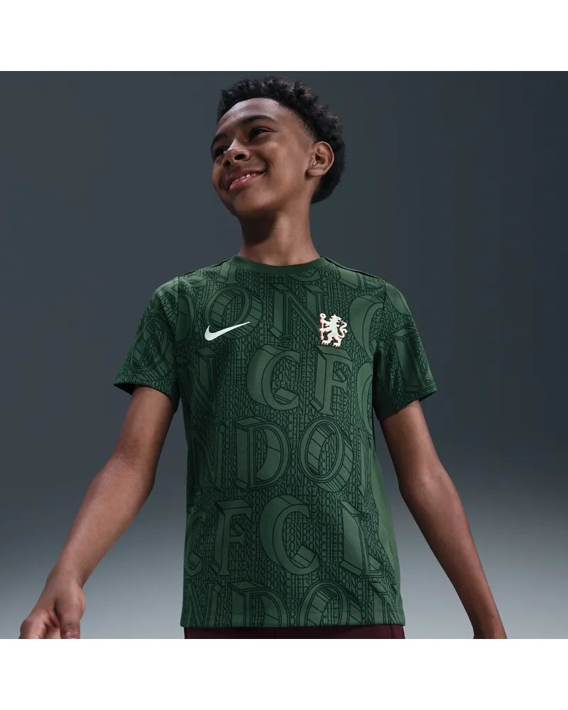 Nike Chelsea FC Academy Pro  Dri-FIT Pre-Match-Fußballoberteil (ältere Kinder) - Grün Grün