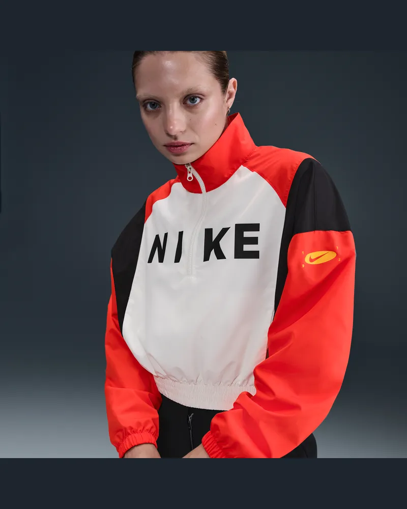 Nike Sportswear leichte Webjacke mit Viertelreißverschluss (Damen) - Weiß Weiß