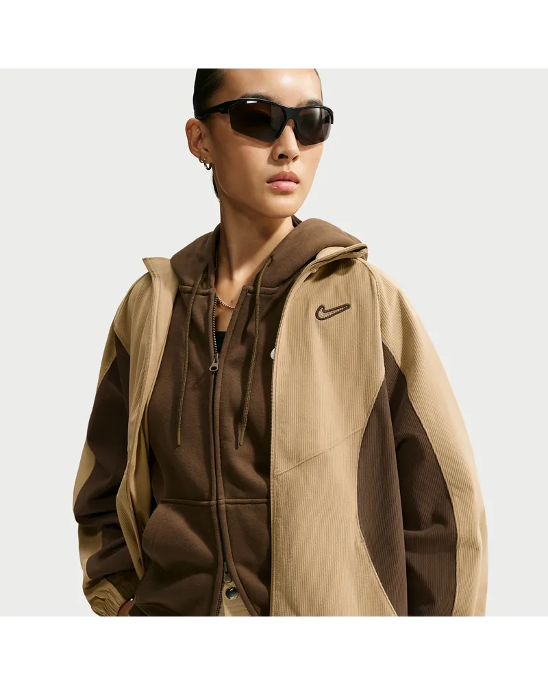 Nike Oversize-Track-Jacket aus Cord (Damen) - Braun Braun