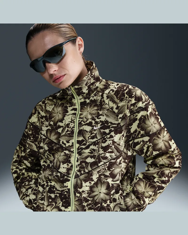 Nike Sportswear Windrunner Lockere Webjacke mit Print, durchgehendem Reißverschluss und UV-Schutz (Damen) - Gelb Gelb