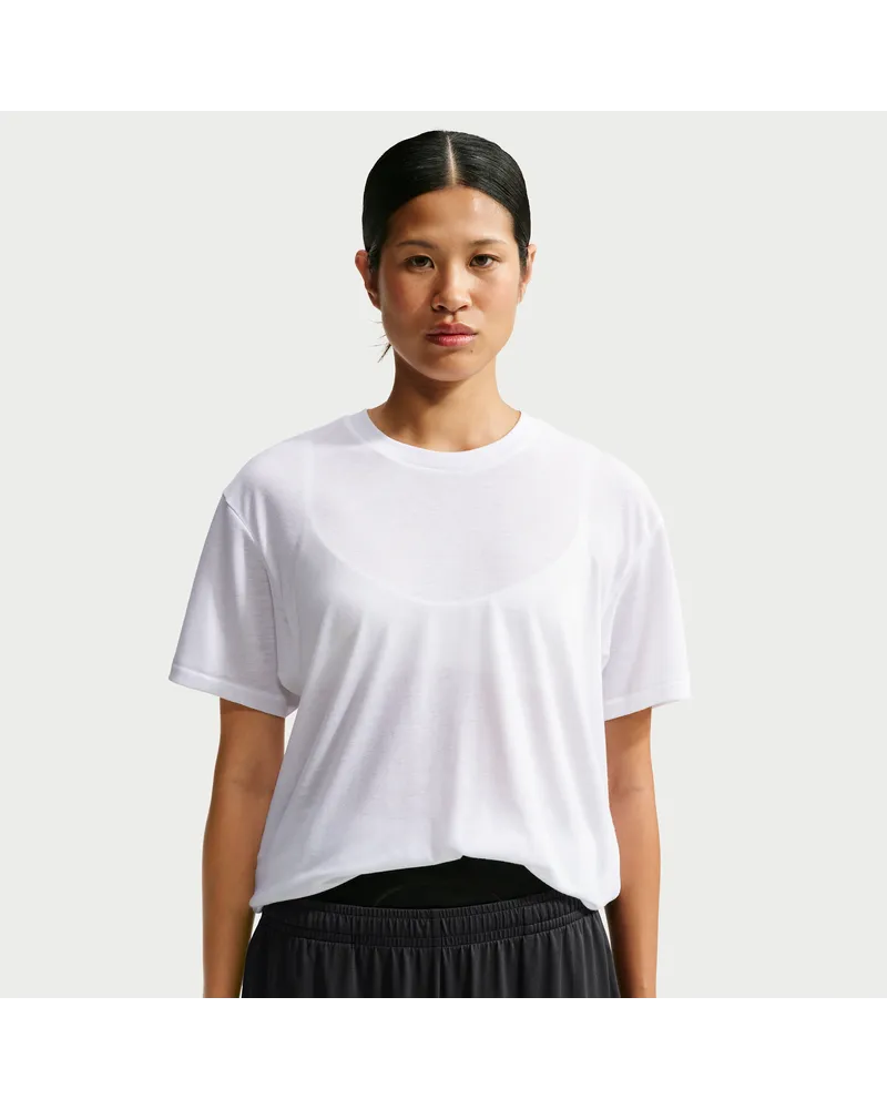 Nike SKIMS Performance Cotton Blend Oversize-Kurzarmtop (Damen) - Weiß Weiß