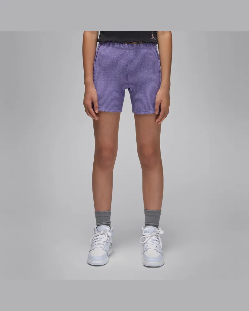 Jordan gerippte Bike Shorts für ältere Kinder - Lila Lila