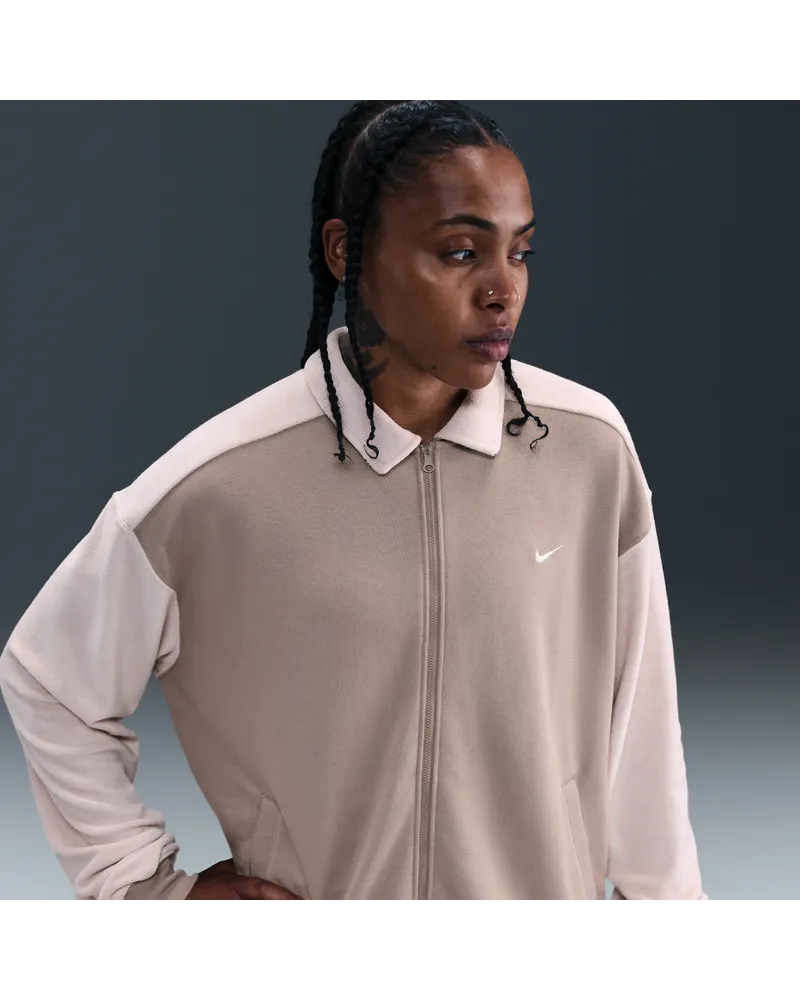 Nike Damen-Basketball-Oberteil mit durchgehendem Reißverschluss - Braun Braun