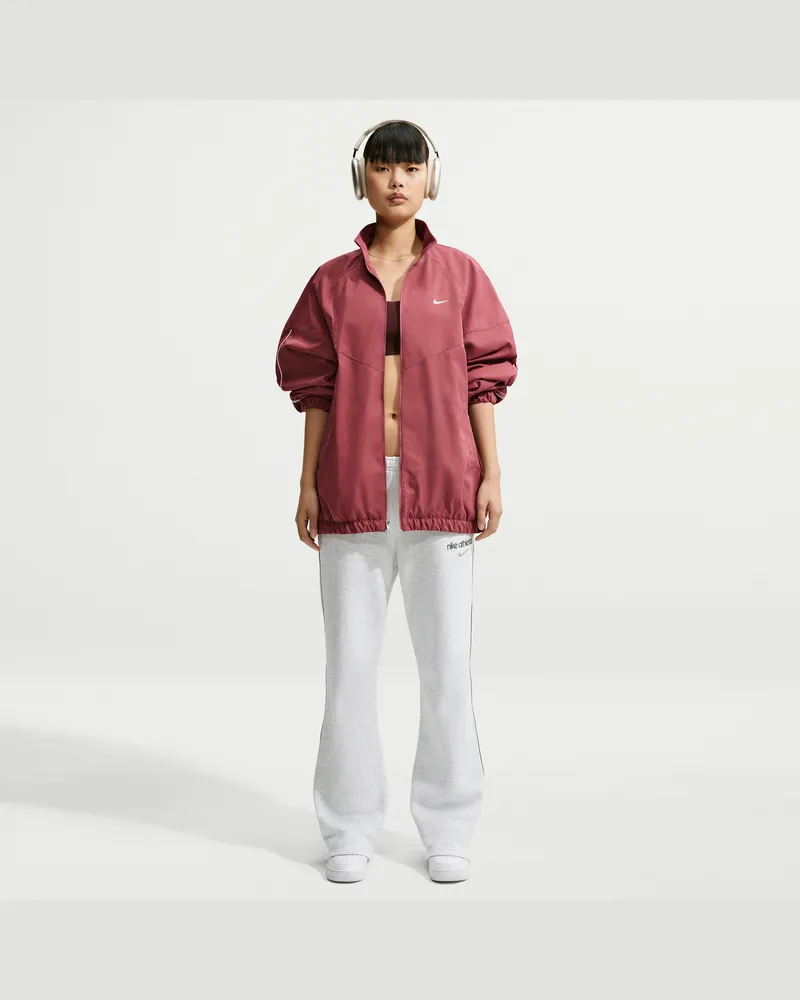 Nike Studio Fleece mittelschwere Hose mit mittelhohem Bund und offenem Saum (Damen) - Braun Braun