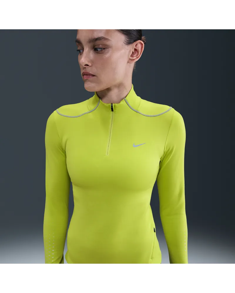 Nike Swift Therma-FIT ADV Laufoberteil mit Viertelreißverschluss und reflektierenden Elementen (Damen) - Grün Grün