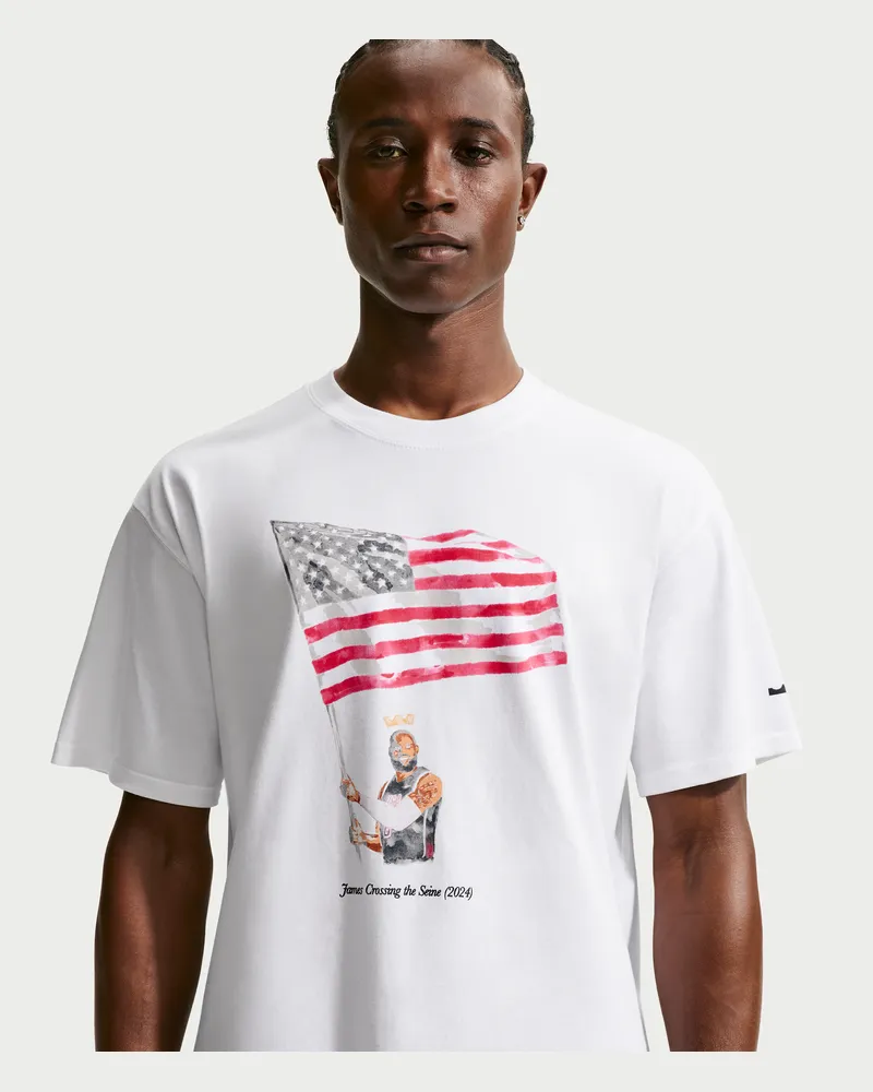 Nike LeBron "Old Glory"  Basketball-T-Shirt (Herren) - Weiß Weiß