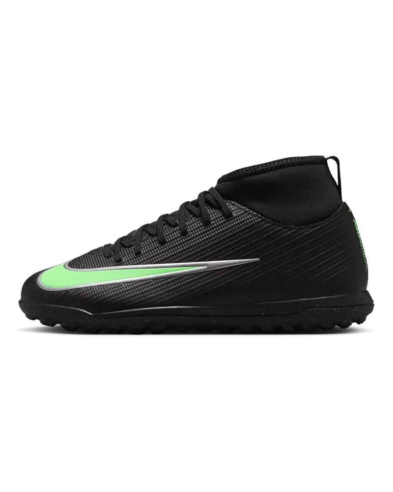 Nike Jr. Mercurial Superfly 11 Club High-Top-Fußballschuh für Turf (ältere Kinder) - Schwarz Schwarz