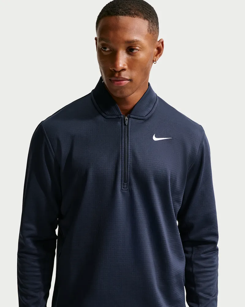 Nike Velocity Therma-FIT-Golfoberteil mit Halbreißverschluss für Herren - Blau Blau