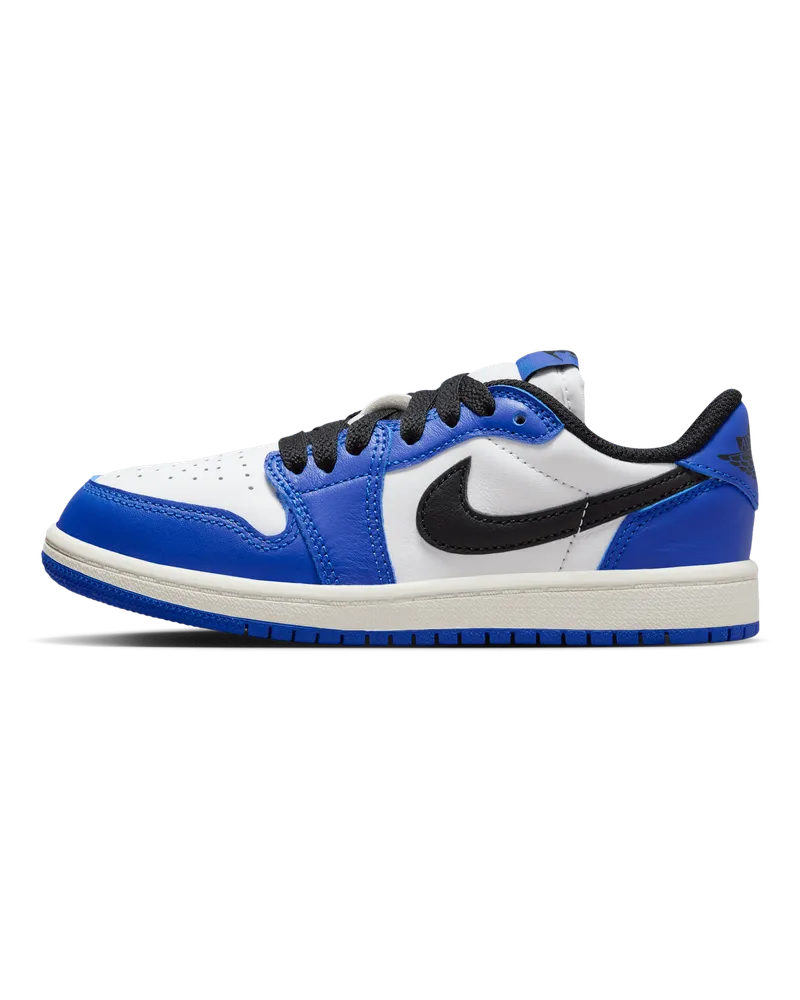 Jordan 1 Retro Low "Game Royal" Schuh (jüngere Kinder) - Weiß Weiß