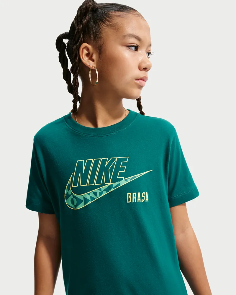 Nike Fußball-T-Shirt Brasilien (ältere Kinder) - Grün Grün
