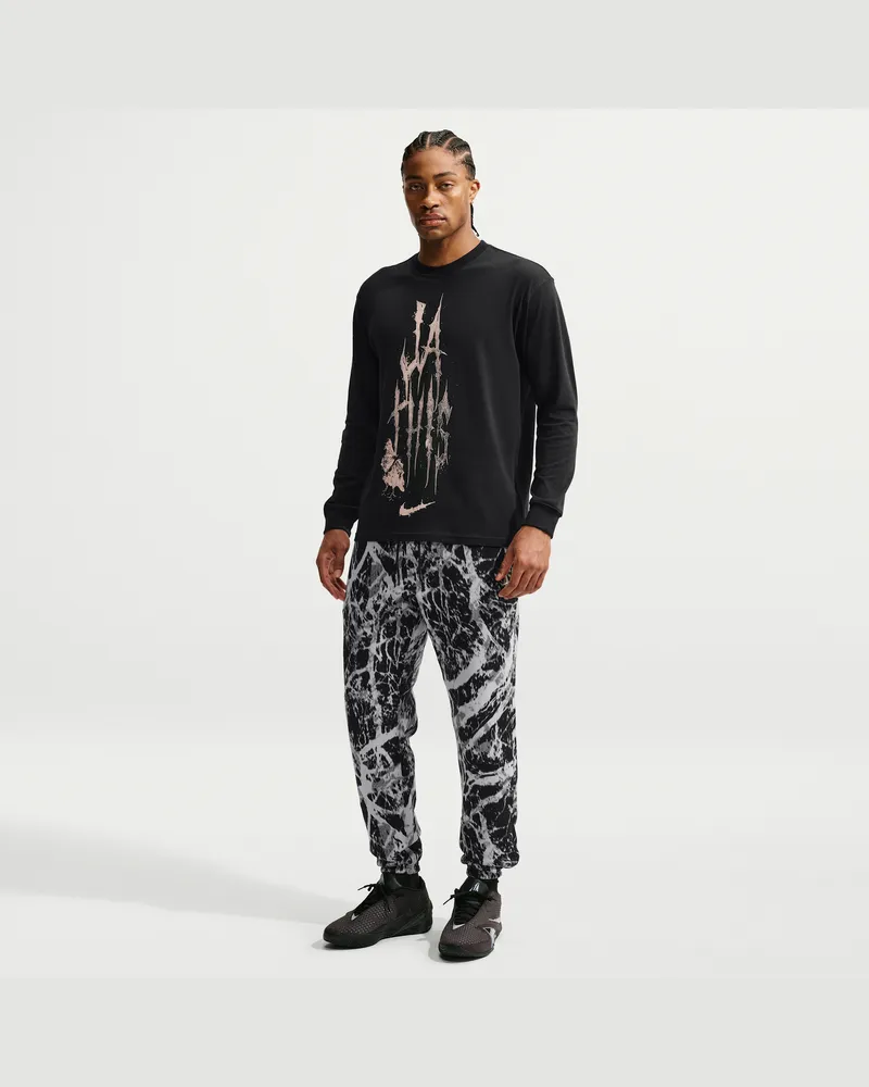 Nike Ja Fleece-Basketballhose mit Bündchen (Herren) - Schwarz Schwarz