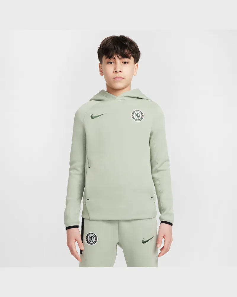 Nike FC Chelsea Tech  Fußball-Hoodie aus Fleece (ältere Kinder, Jungen) - Grün Grün